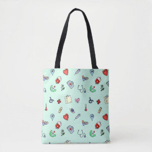 Cute Medical Icon Pattern Tote Bag