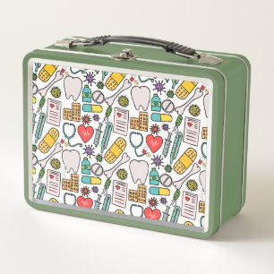 Cute Medical Nurse, Doctor, Healthcare Themed   Metal Lunch Box