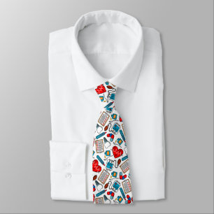 Cute Medical Nurse Doctor Theme Mixed Pattern  Tie