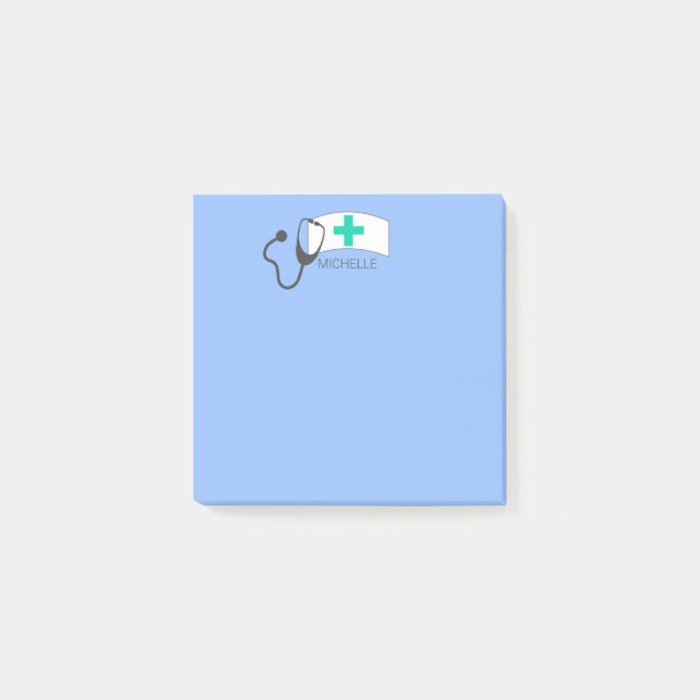 Cute Medical Stethoscope Nurses Day Personalised Post-it Notes (Front)