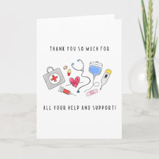 Cute Medical Thank You Card For Nurses Doctors NHS