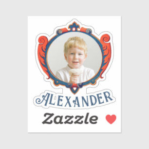 Cute Medieval Red Blue Prince Royal Shield Photo