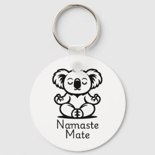 Cute Meditating Aussie Koala Bear In Yoga Pose, Na Key Ring