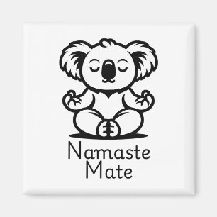 Cute Meditating Aussie Koala Bear In Yoga Pose, Na Magnet
