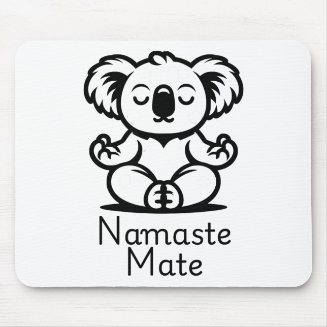 Cute Meditating Aussie Koala Bear In Yoga Pose, Na Mouse Pad (Front)