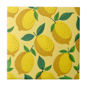 Cute Mediterranean lemons yellow tile