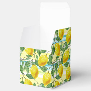 Cute Mediterranean Summer Lemon Fruit Art Pattern Favour Box