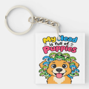 Cute Medusa Puppy Mythological Dog Funny Sports Ma Key Ring