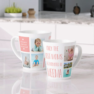 Cute Meema Grandchildren Photo & Name Latte Mug