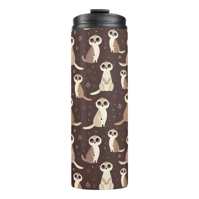 Cute Meerkat Pattern Thermal Tumbler (Front)