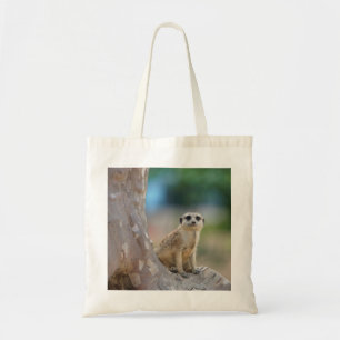 Cute Meerkat Sat on Tree Tote Bag