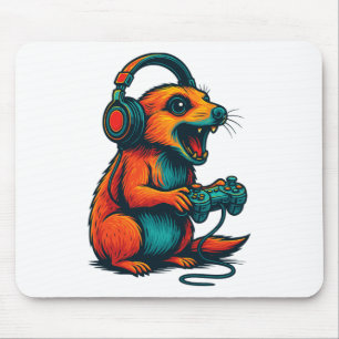 Cute Meerkat Video Game Controller Funny Gamer Mouse Pad