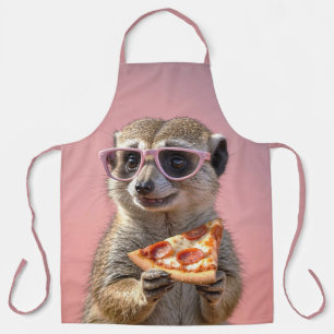 Cute Meerkat With Glasses and Pizza Apron