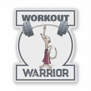 Cute Meerkat Workout Warrior Weightlifting Cartoon