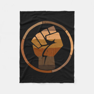 Cute Melanin Fist Black History Month Black Pride Fleece Blanket