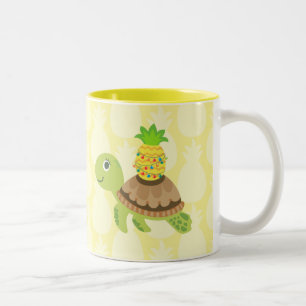 Cute Mele Kalikimaka Sea Turtle Christmas Two-Tone Coffee Mug