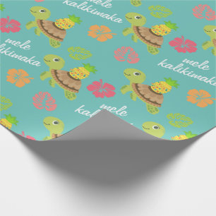 Cute Mele Kalikimaka Sea Turtle Wrapping Paper
