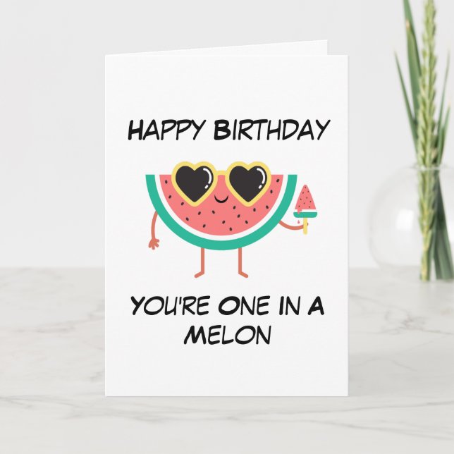 Cute Melon Puns funny aunt birthday cards (Front)