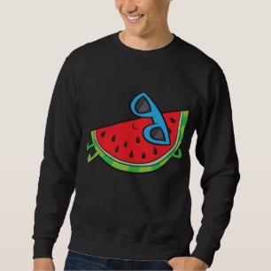 Cute Melon Summer Fruit Sunglasses On Watermelon Sweatshirt