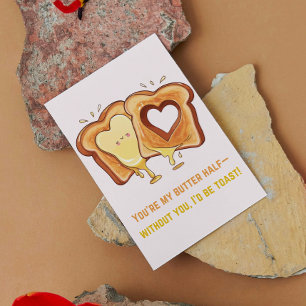 Cute Melting Grilled Butter Cheese Valentine  Card
