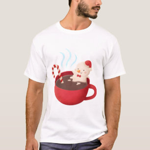 Cute Melting Snowman in Hot Chocolate T-Shirt