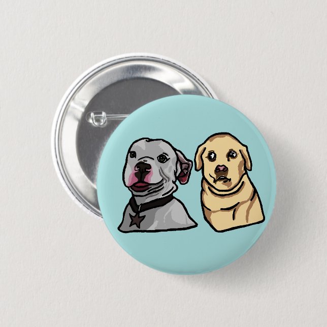 Cute Meme Dogs 6 Cm Round Badge (Front & Back)