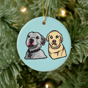 Cute Meme Dogs Ceramic Ornament