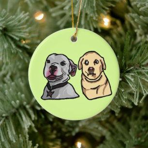 Cute Meme Dogs Ceramic Ornament