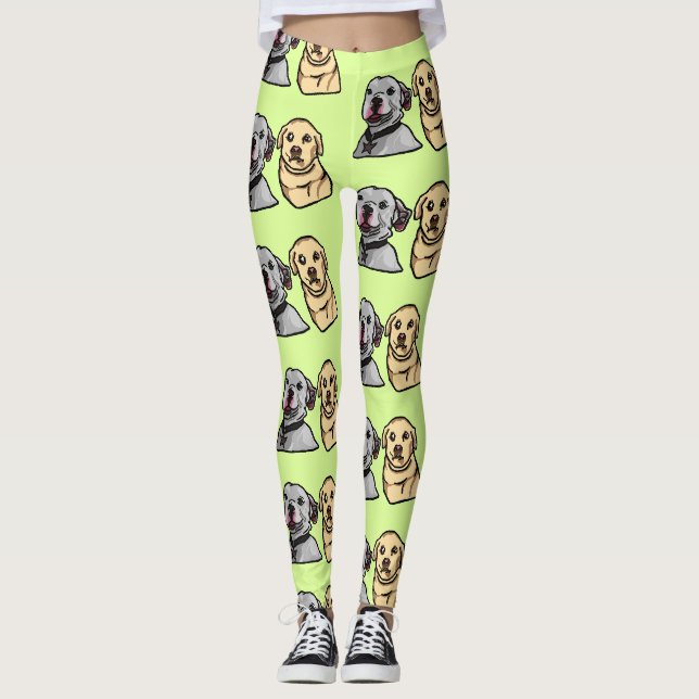 Cute Meme Dogs Leggings (Front)