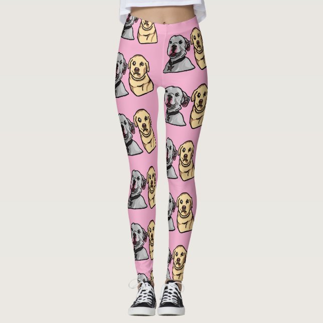 Cute Meme Dogs Leggings (Front)