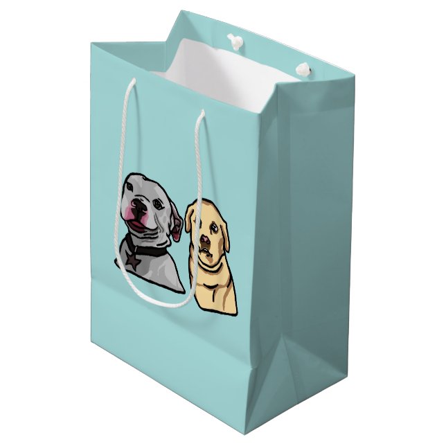 Cute Meme Dogs Medium Gift Bag (Front Angled)