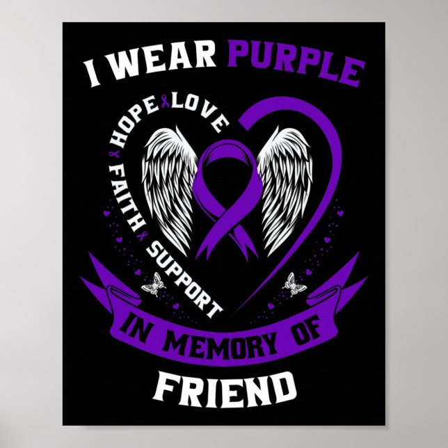 Cute Memorial Gifts Loss Of Friend Epilepsy Awaren Poster (Front)