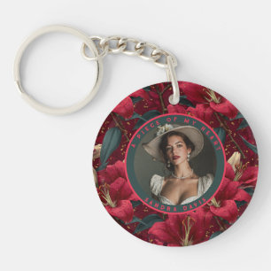 Cute memorial keychain Lilies Flower