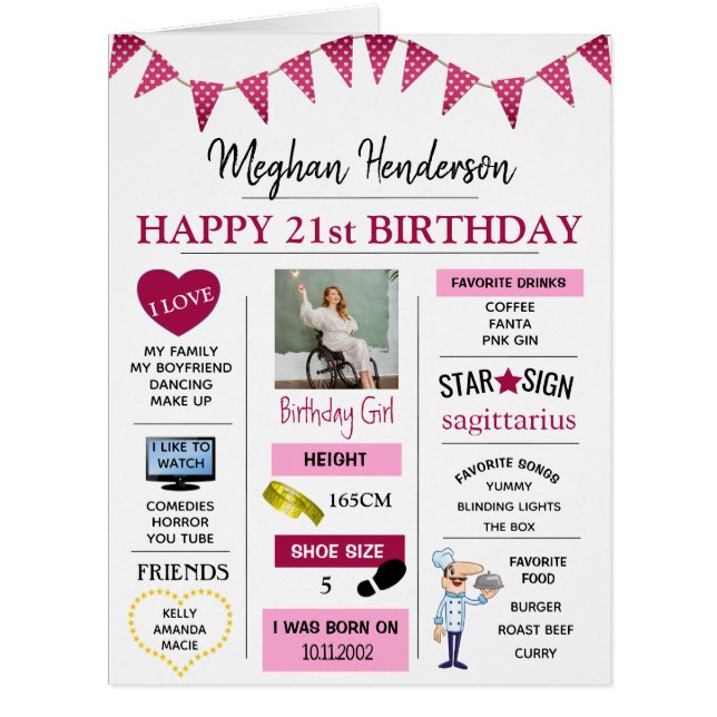 Cute Memory Keepsake Photo Special Age Birthday (Front)