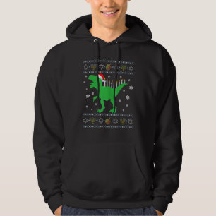 Cute Menorasaurus Rex Dinosaur Hanukkah Merry Chri Hoodie