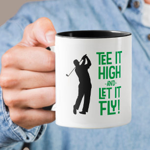 Cute Men's Golf Tee Funny Humour Sports Black Gree Mug