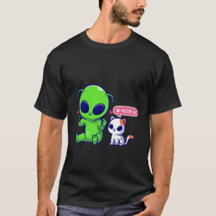 CUTE MEOW CAT WITH ALIEN T-Shirt