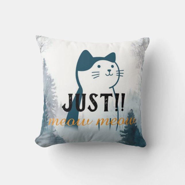 Cute “Meow Meow” Cat Pillow (Front)