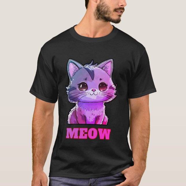 Cute Meow  T-Shirt (Front)