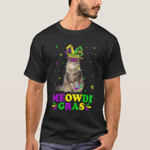Cute Meowdi Gras Norwegian Forest Cat Mask Mardi G T-Shirt