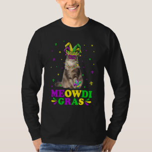 Cute Meowdi Gras Norwegian Forest Cat Mask Mardi G T-Shirt