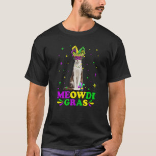 Cute Meowdi Gras Oriental Cat Carnival Mask Mardi  T-Shirt