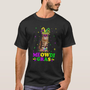 Cute Meowdi Gras Siberian Cat Carnival Mask Mardi  T-Shirt