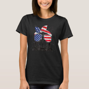 Cute Meowica Cat Patriotic 4th Of July American F T-Shirt