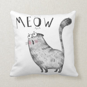 Cute Meowing Cat - MEOW Cushion