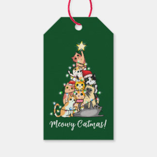 Cute Meowy Catmas Cats Christmas Tree Custom Gift Tags