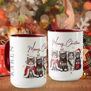 Cute Meowy Christmas Catmas Personalized Cat Mug