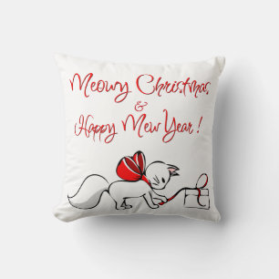 Cute Meowy Christmas Kitties Cushion