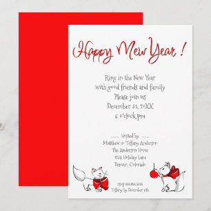 Cute Meowy Christmas Kitties Invitation