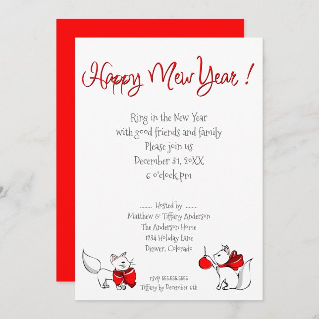 Cute Meowy Christmas Kitties Invitation (Front/Back)